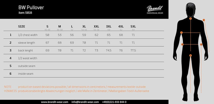 Brandit BW-Pullover 5XL Anthrazit, 5XL Anthrazit