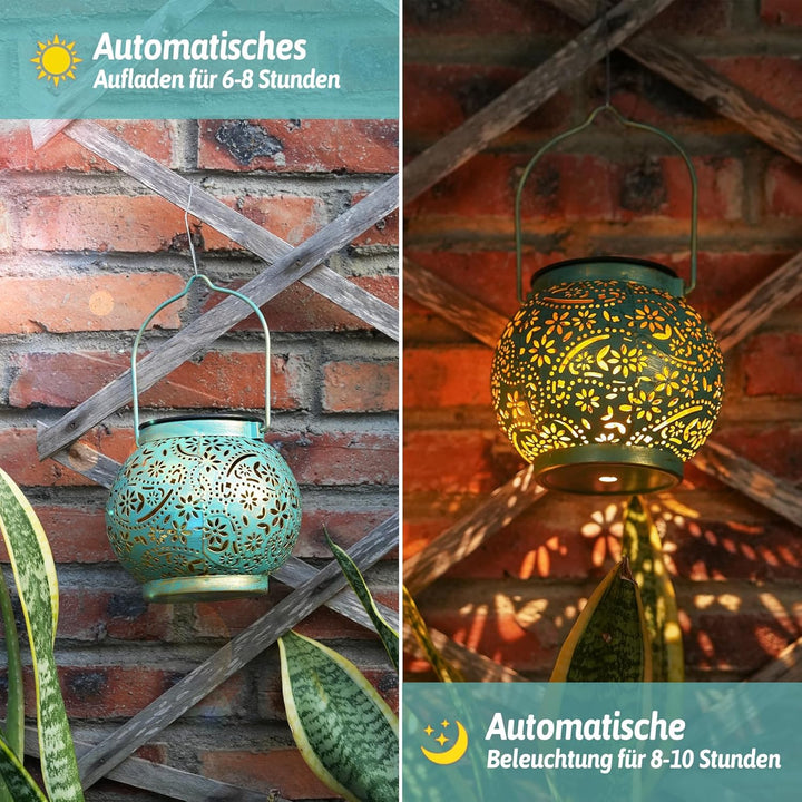 Geschenke für Frauen, JOYCREATOR Solarlaternen für Aussen 2 Stück, IP65 Wetterfest Solar Laterne für