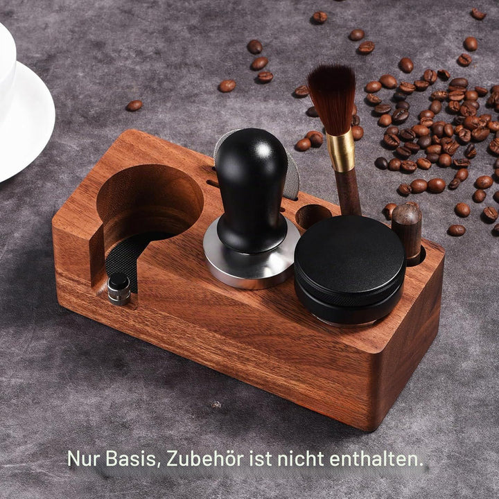 LingTing Stacja tamperowa aus Walnussholz für Filter, Espresso Tampierstation 58MM aus Massiv Nussb