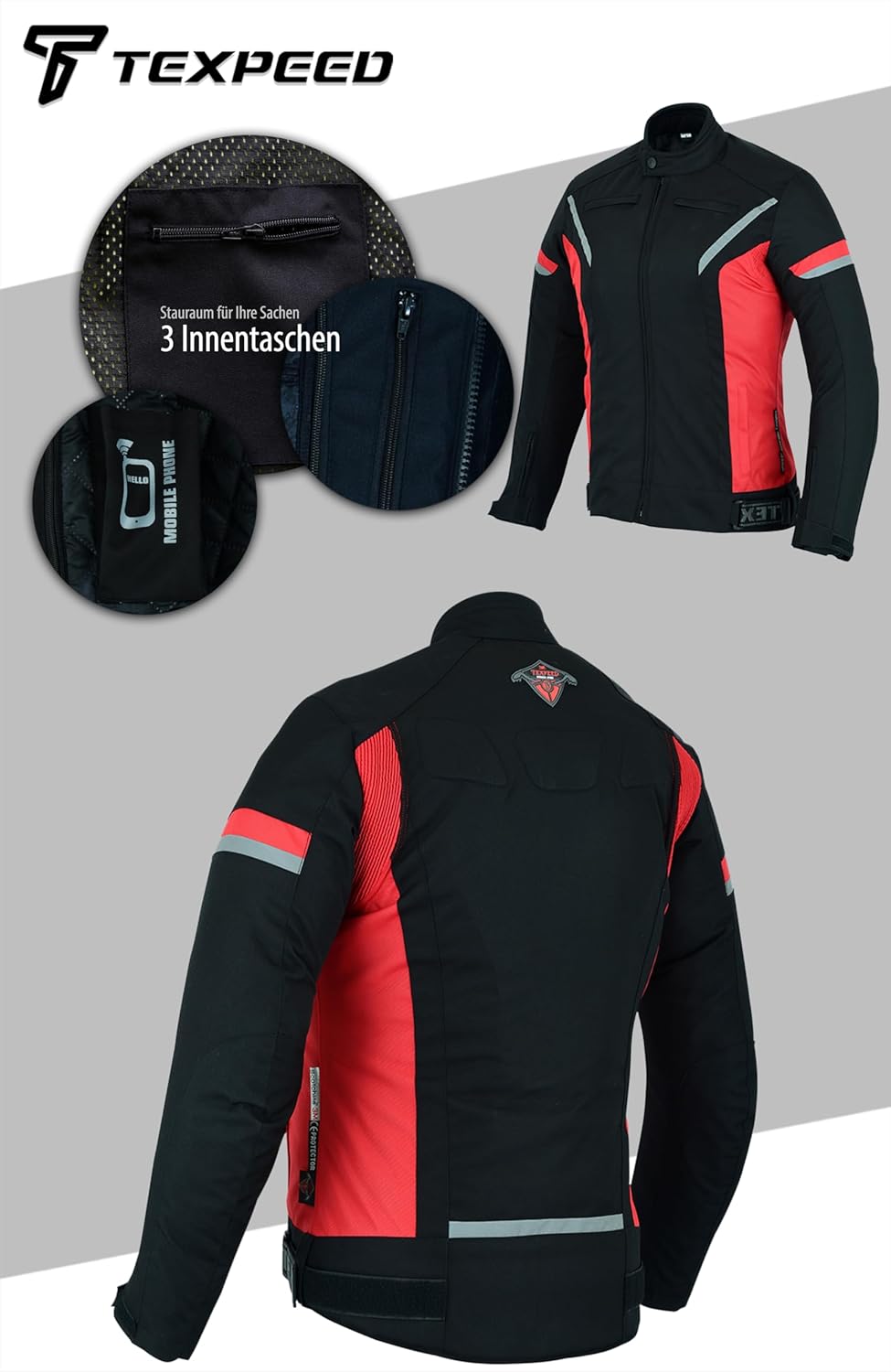 Damen motorradjacke mit protektoren für Sommer oder Winter - Textil wasserdicht motorroller motorrad