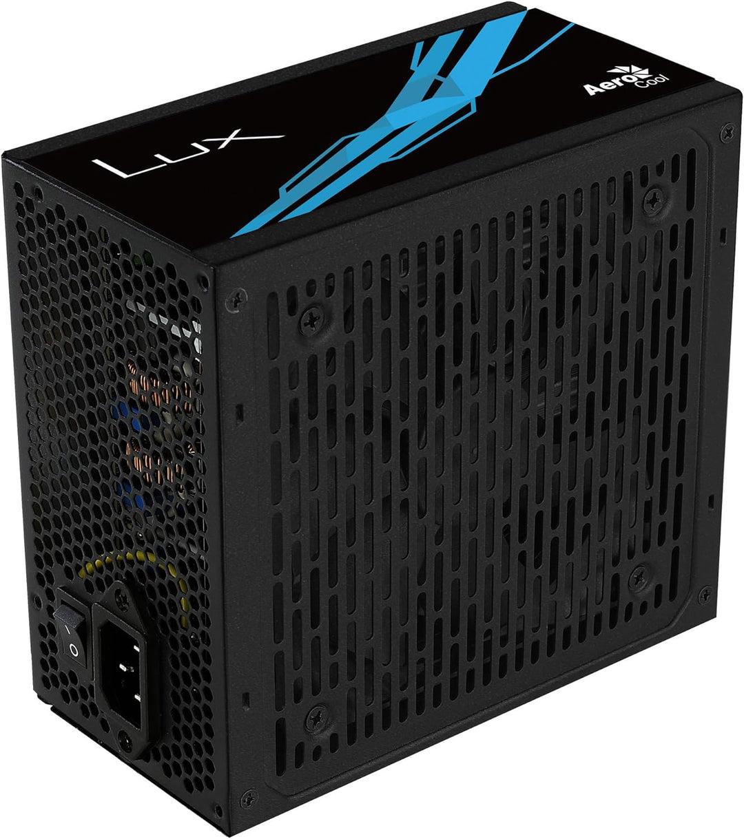 AeroCool LUX550, PC-Netzteil (550 W, 12 V, 88% Effizienz, 80 Plus Bronze), Schwarz, LUX550