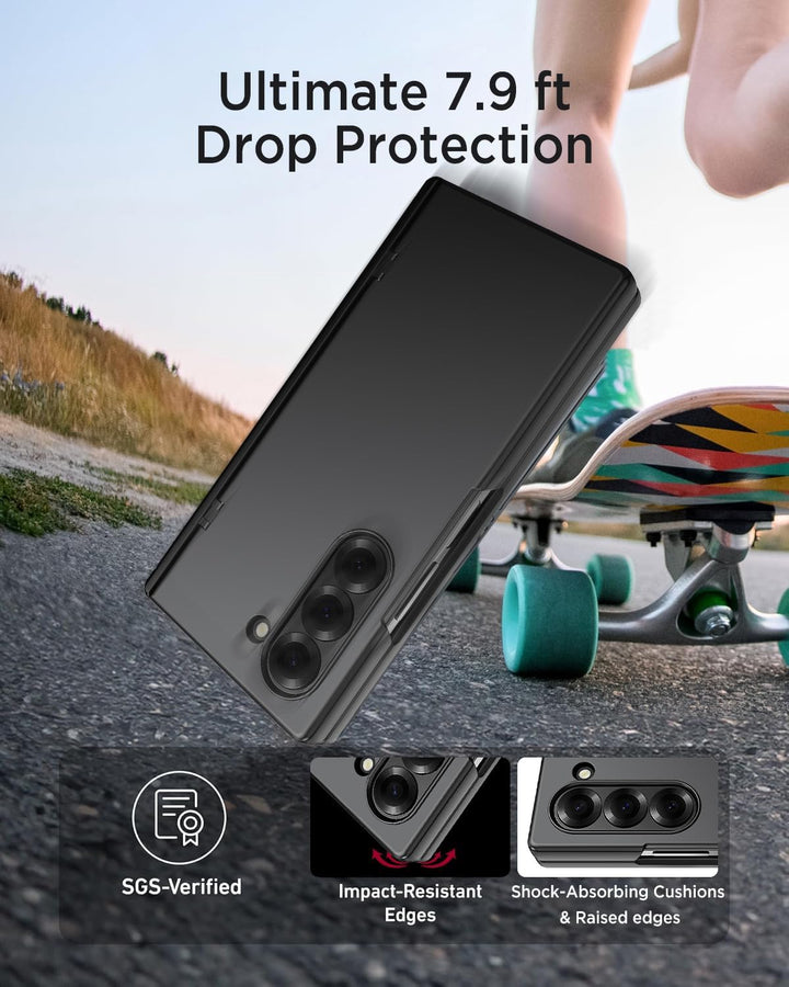 Miimall Magnetisch Hülle Kompatibel mit Samsung Galaxy Z Fold 6 Hülle mit S-Pen &Stifthalter, [Anti-