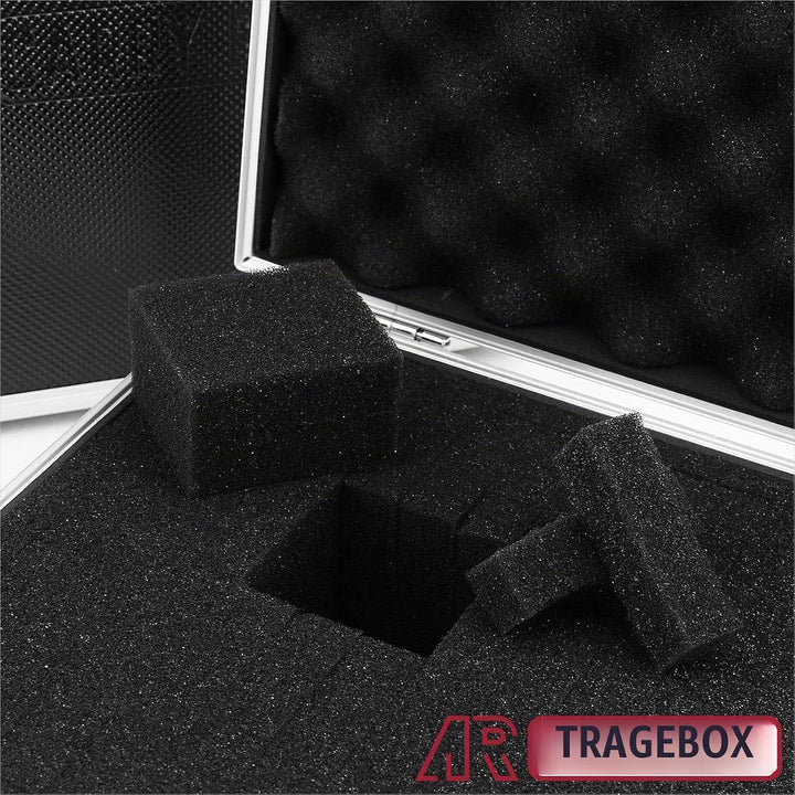 AR Carry Box® Kleine Alubox Alukoffer Aluminium Koffer Werkzeugkoffer leer 260x210x80mm Alu/Schwarz,