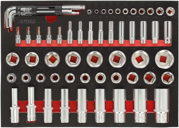 'KS Tools 712.1010 Modul de 62 DOUILLES in Zoll 1/4 – 1/2 "