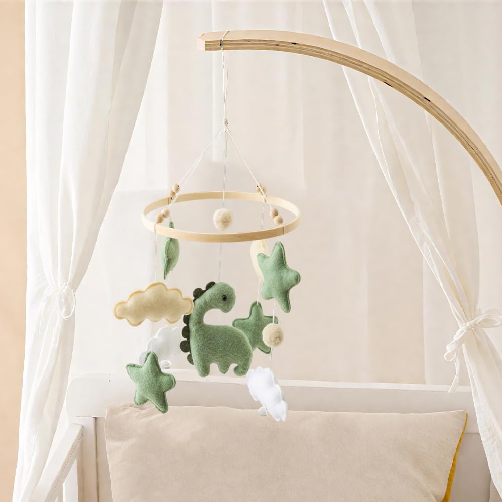 SGZIOO Mobile Baby Windspiele, Mobile Babybett Holz, Baby mobile für Bett, Babymobile mit Sternen, W