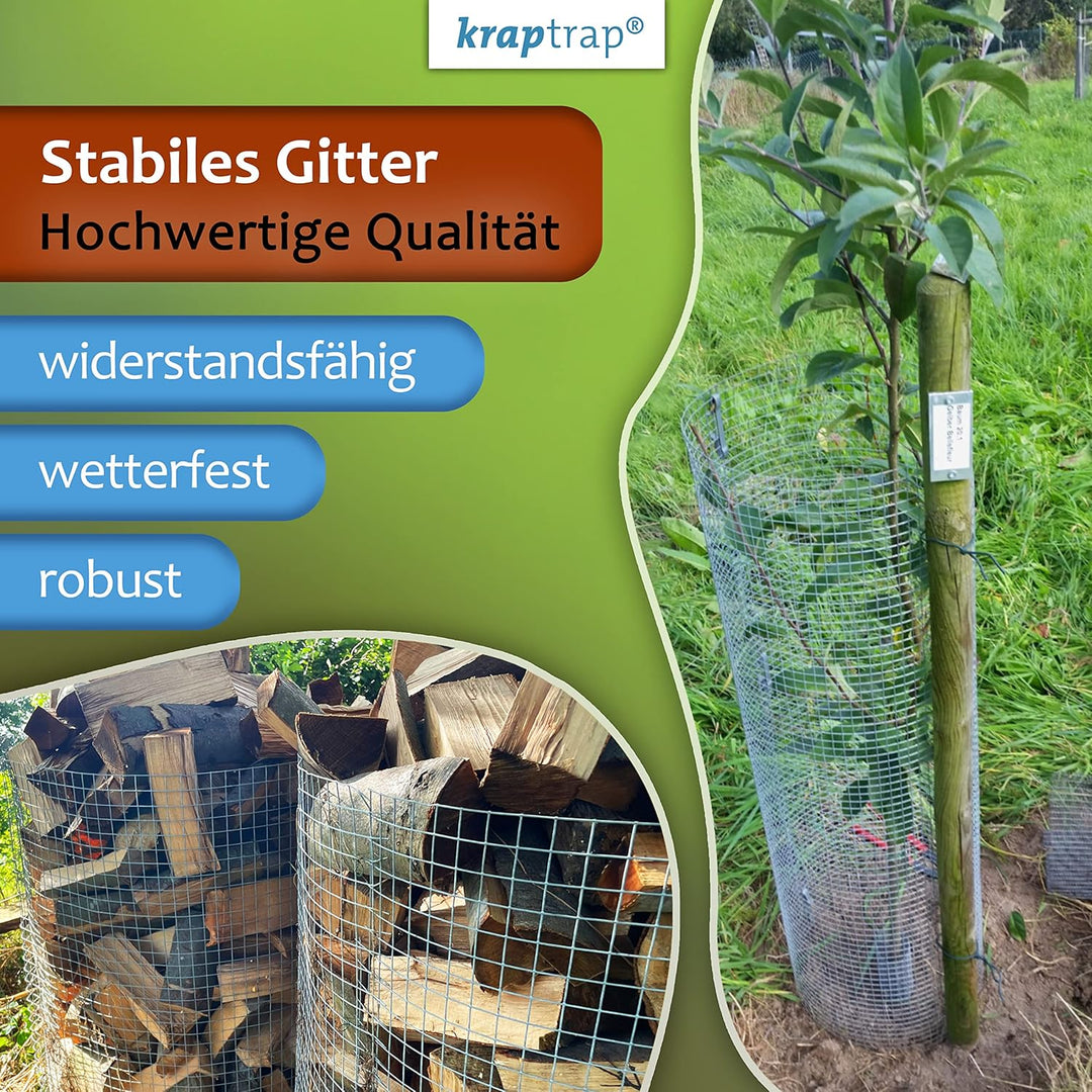 KrapTrap Volierendraht Drahtgitter I 19x19mm I 1m x 25m x 1,35mm I verzinkt I Drahtgitter als Vogeld