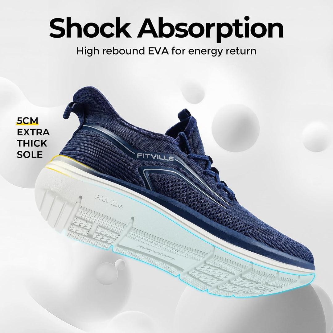 FitVille Extra Weit Laufschuhe Herren Gedämpft Joggingschuhe Helle Sohle Strassenlaufschuhe Atmungsa