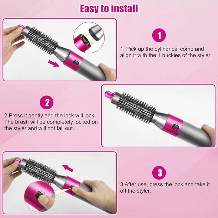 Chuancheng Kleiner runder Volumen-Bürstenaufsatz für Dyson Airwrap HS01/HS05 Haarstyler-Zubehör Rose