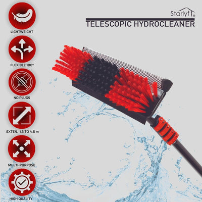 STARLYF - Teleskop-Reinigungsbürste, wasserbetrieben, Seifenspender, Reinigung von Sonnenkollektoren