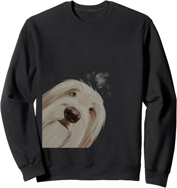 Neugieriger Beardie Hund Bearded Collie Sweatshirt