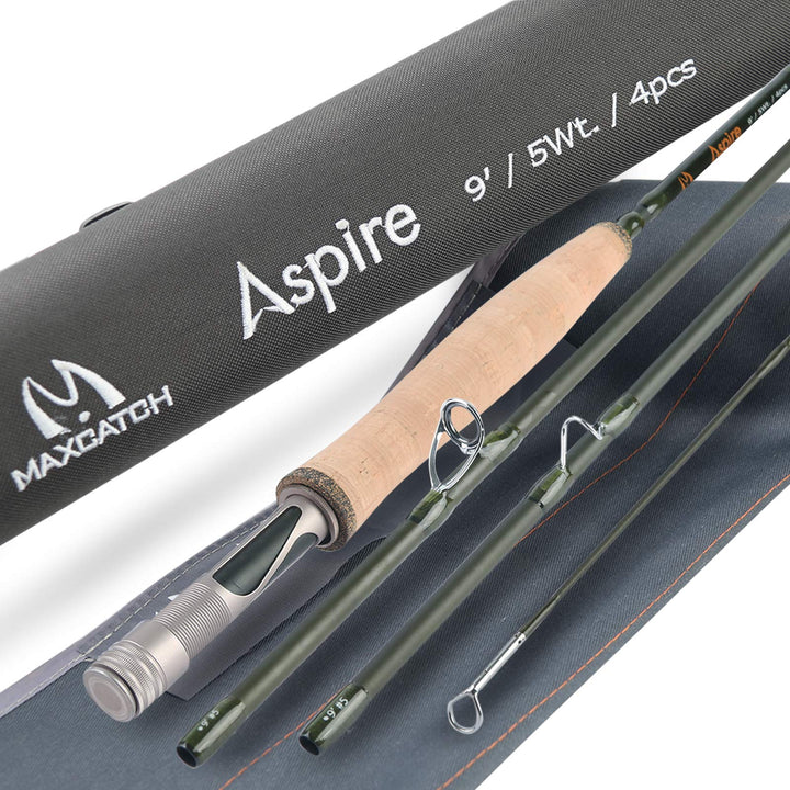 SPRINTON MAXIMUMCATCH Aspire Fliegenrute 40T Kohlefaser 4 Teile Fliegenfischen Rute mit eloxiertem R
