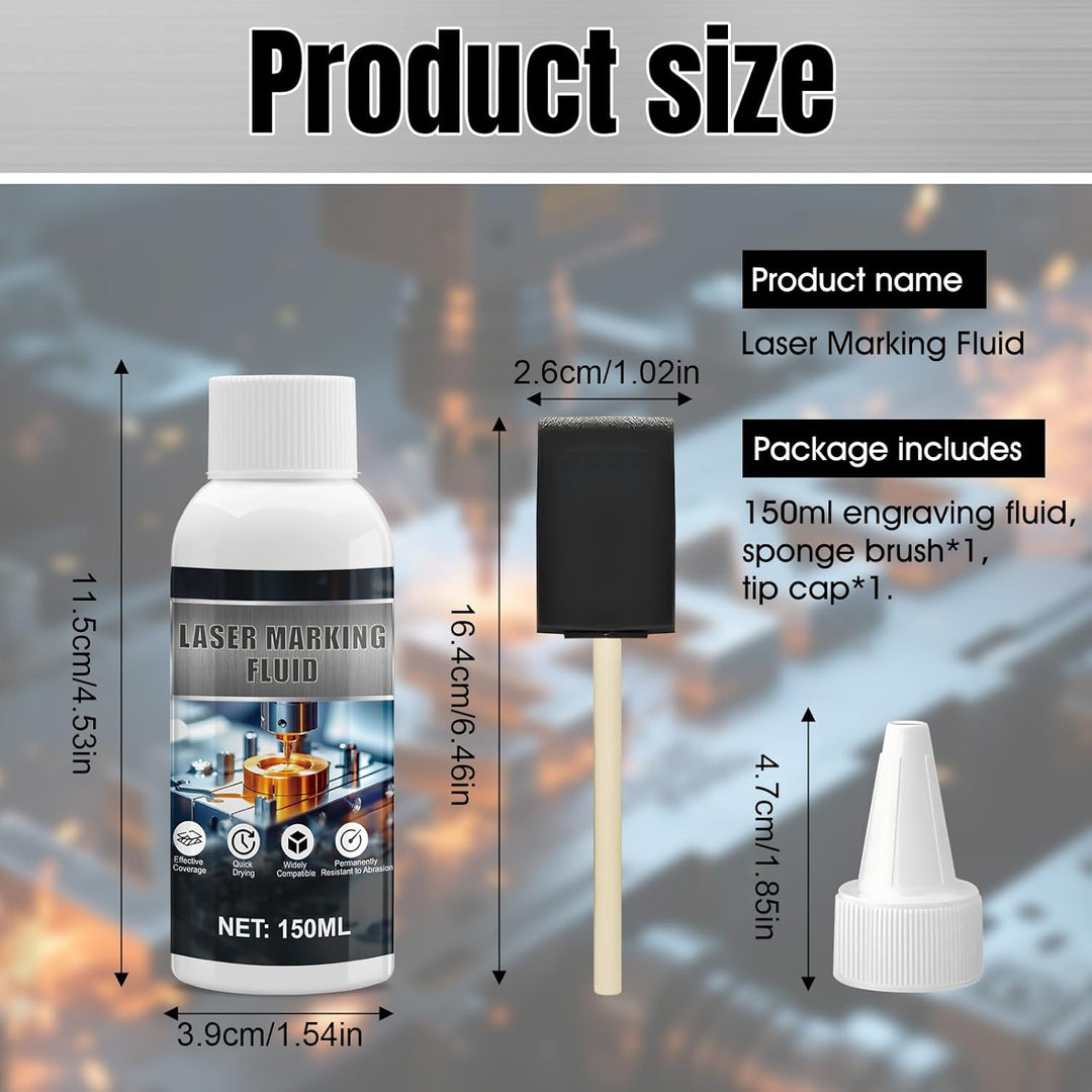Lasermarkierungsflüssigkeit, Laser Marking Fluid, Laser Markierungsspray für Metallmarkierung, Schne