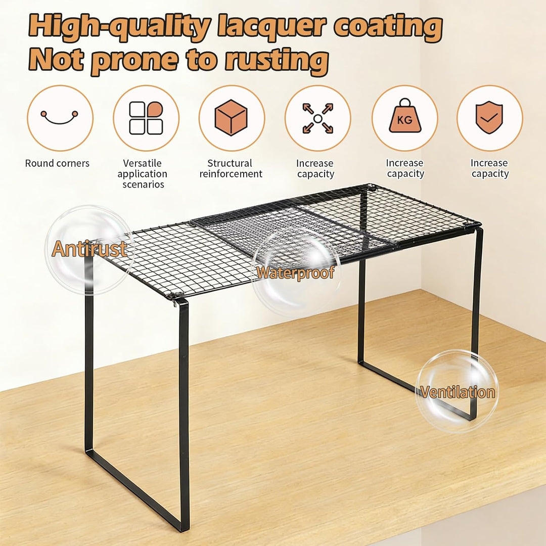 Erweiterbares Schrankregal, 38-62cm Erweiterbarer küchenregal organizer, Stark Regaleinsatz für küch