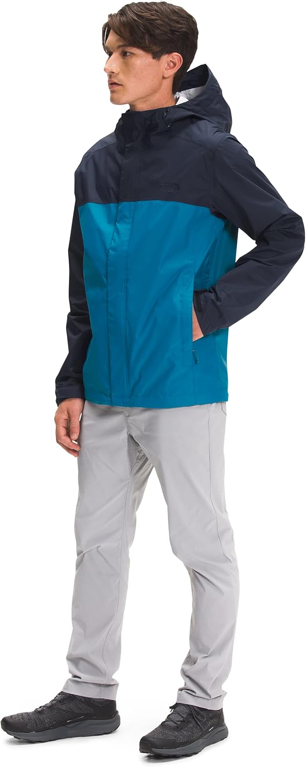 The North Face Men’s Venture 2 Waterproof Hooded Rain Jacket, Aviator Navy/Banff Blue, Large, L Avia