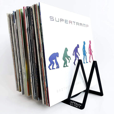Präsentations- und Aufbewahrungshalterung für 50 Vinyl-Schallplatten (Schwarz x 2)