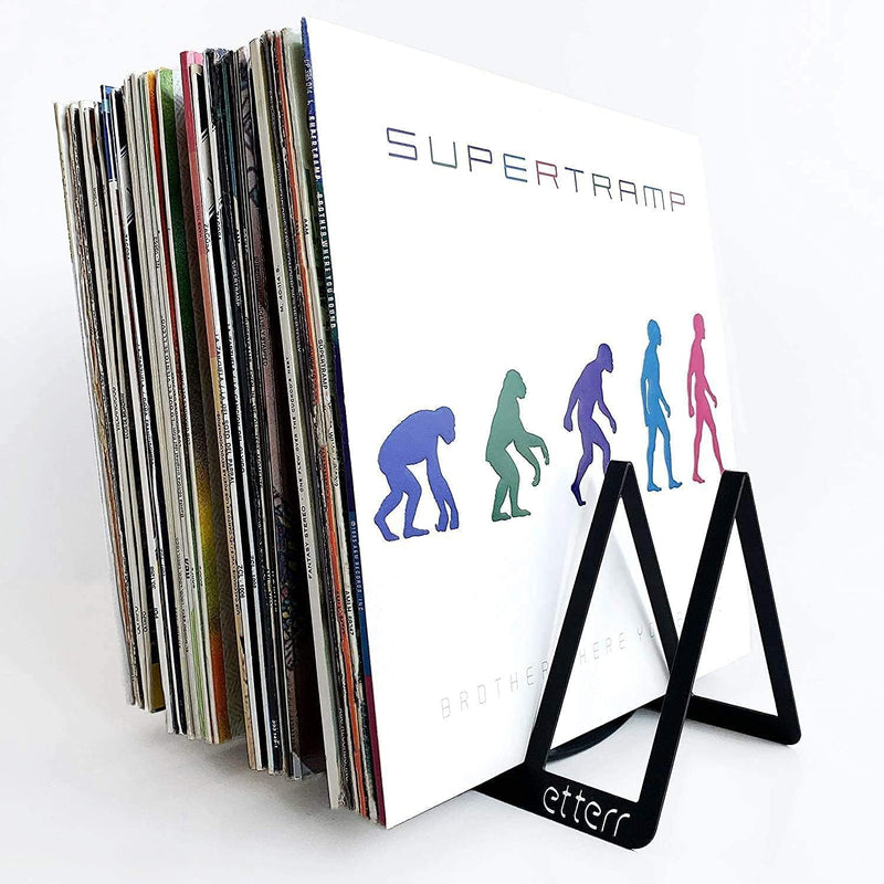 Präsentations- und Aufbewahrungshalterung für 50 Vinyl-Schallplatten (Schwarz x 2)