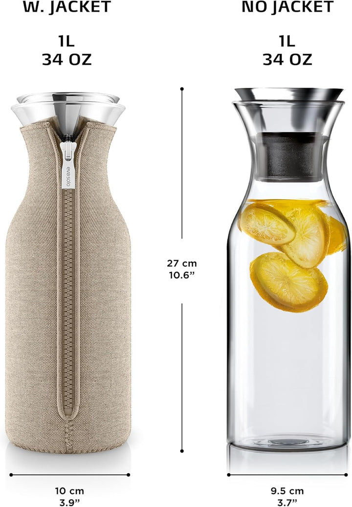 EVA SOLO | Kühlschrankkaraffe 1,0 l Pearl beige |Passt in die meisten Kühlschranktüren | Pearl beige