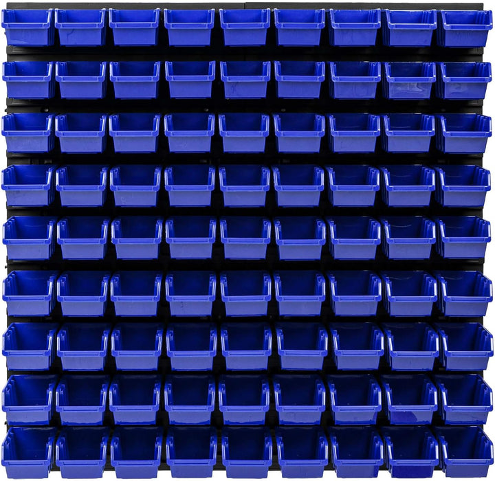 PAFEN Wandregal Stapelboxen - 772 x 780 mm – 81 Stück Boxen Werkstatt Lagersystem Schüttenregal (Bla