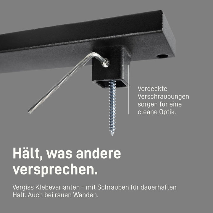 Natural Goods Berlin 1x Hakenleiste SQUARE Garderobenleiste Schwarz Metall 900 x 50 mm - Hakenleiste