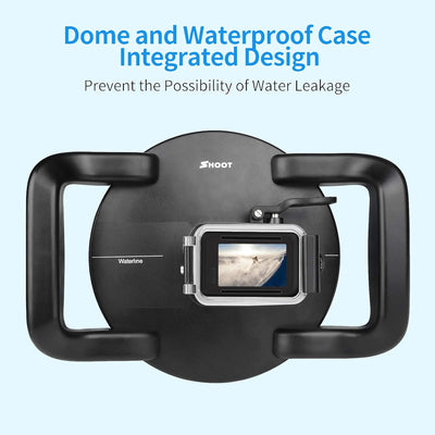 D&F Unterwasser Dome Port für GoPro Hero 11 Black/Hero 10 Black/Hero 9 Black, Integrierter Gehäuseku