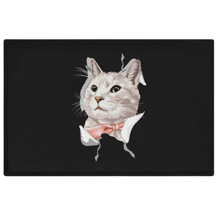 Trendation - Katzen Grafik Fussmatte Geschenk Katzenbesitzerin Lustige Katzen Fussmatte 60x40 cm