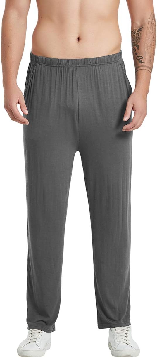 MoFiz Herren Schlafanzughose Lang Modal Pyjamahose Schlafhose Weit Loungewear S 3 Pack-02, S 3 Pack-