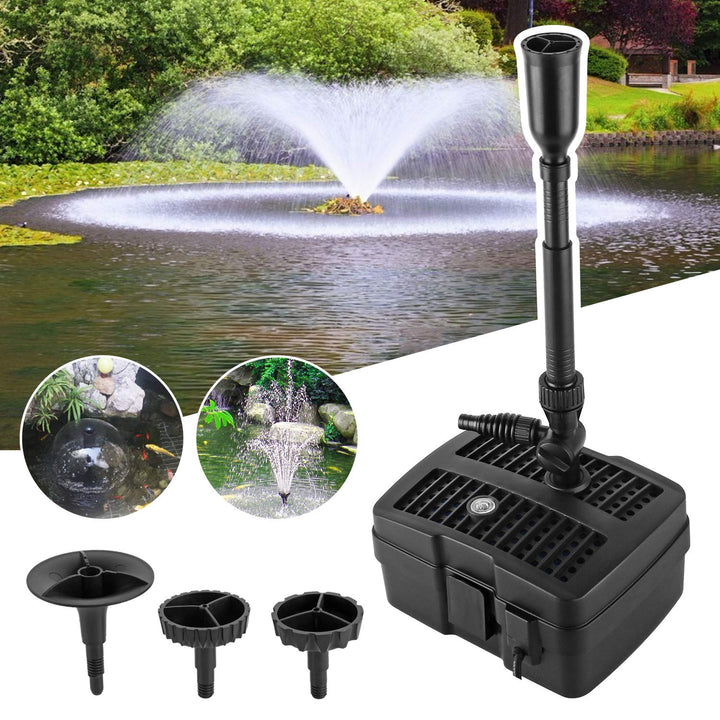YAOBLUESEA 4 in 1 Teichpumpe Springbrunnenpumpe mit Filter UV-Klärer,Wasserspielpumpe Bachlaufpumpe,