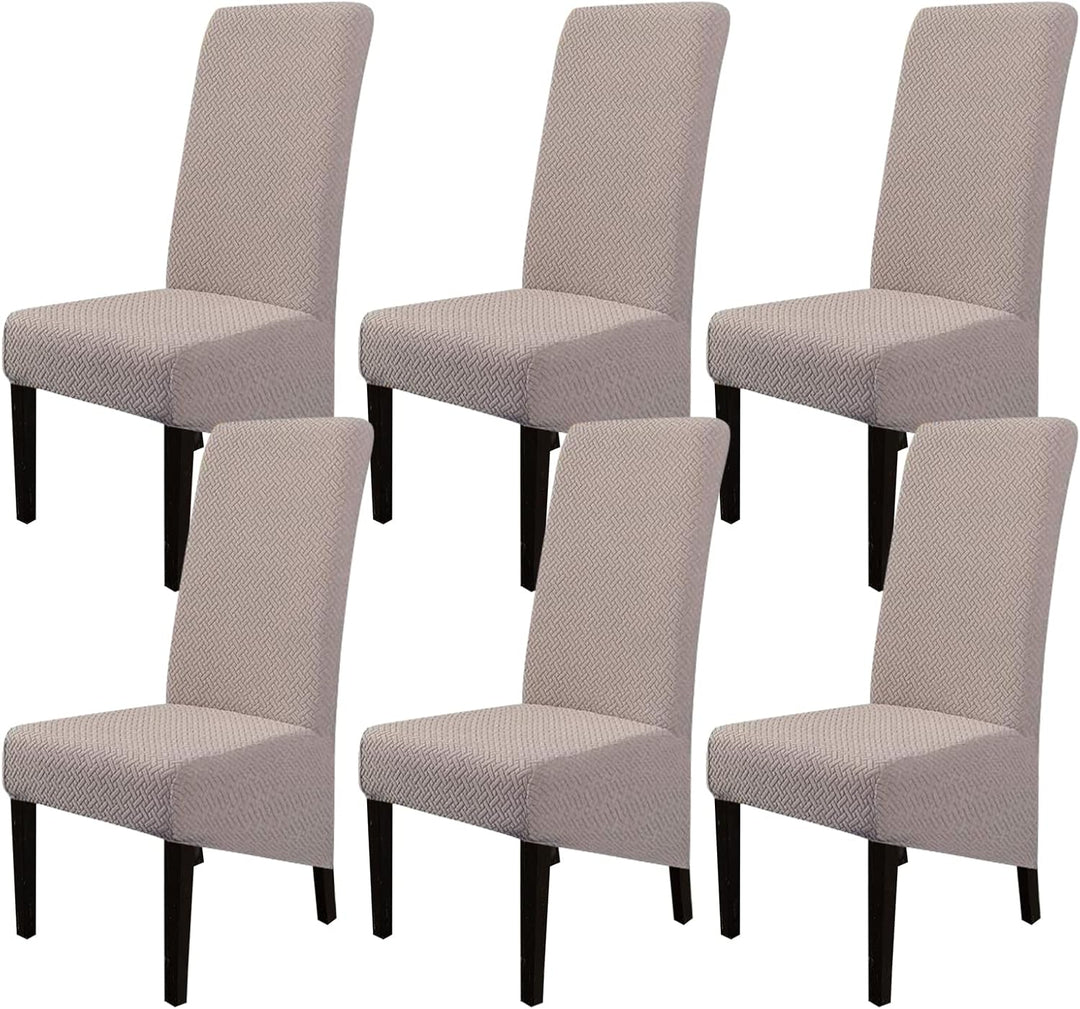 Jaotto Stuhlhussen 6er Set Stretch, XL Stuhlhussen Abwaschbar Waschbarer Elastische, Stretch Stuhlsc
