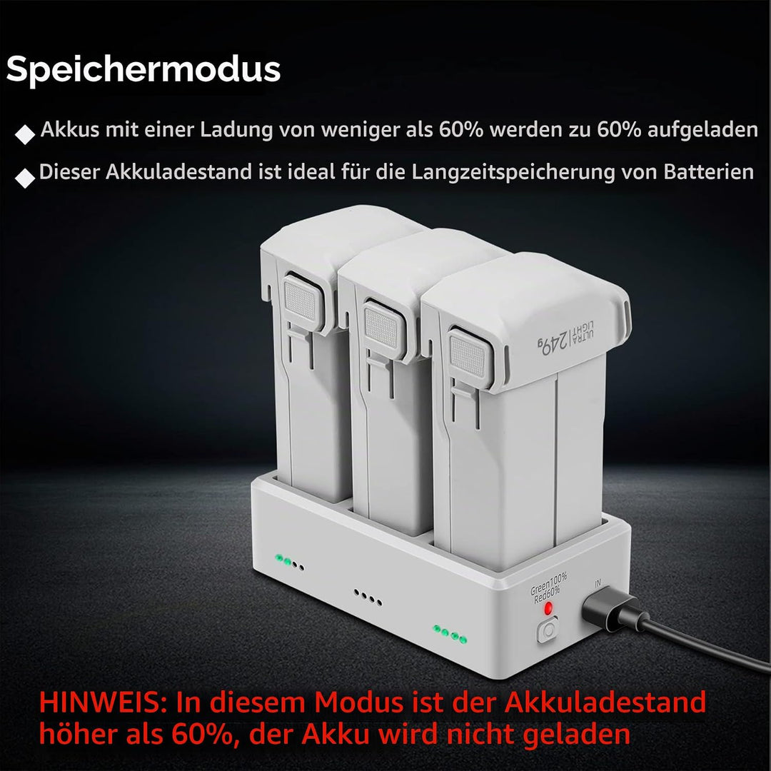 LYONGTECH Akku Ladestation für DJI Mini 3,Mini 4/3 Pro Drohne, Ladegerät Charger Hub, Akkuladegerät