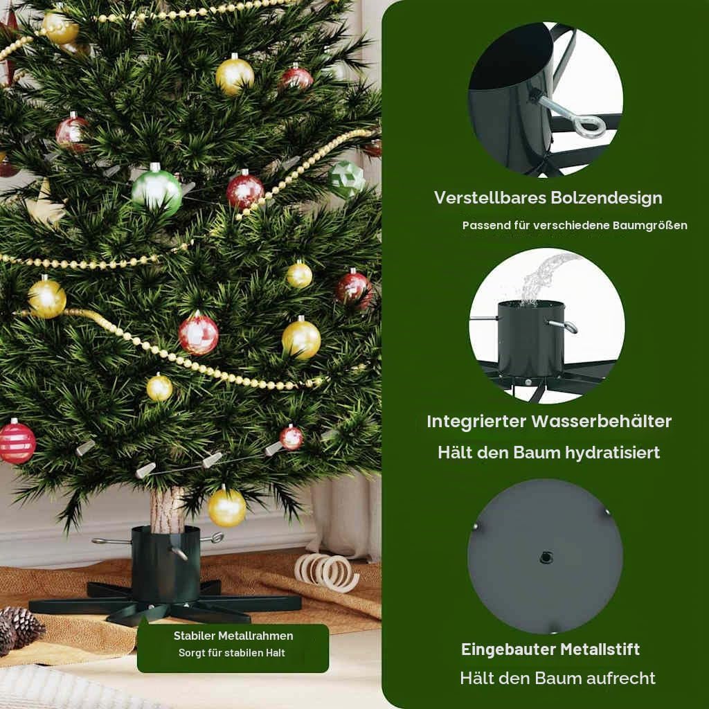 vidaXL Weihnachtsbaumständer 1.73 Grün 49 x 49 x 15,5 cm Stahl, Stylischer sternförmiger Weihnachtsb