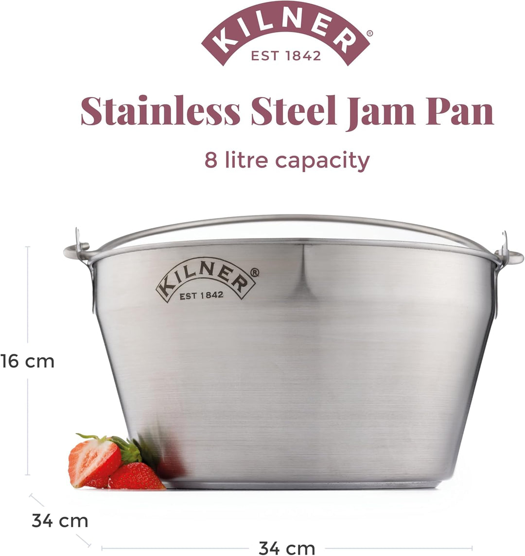 Kilner Edelstahl, 8 Liter Einkochtopf, 30 cm Einkochtopf 8L, Einkochtopf 8L