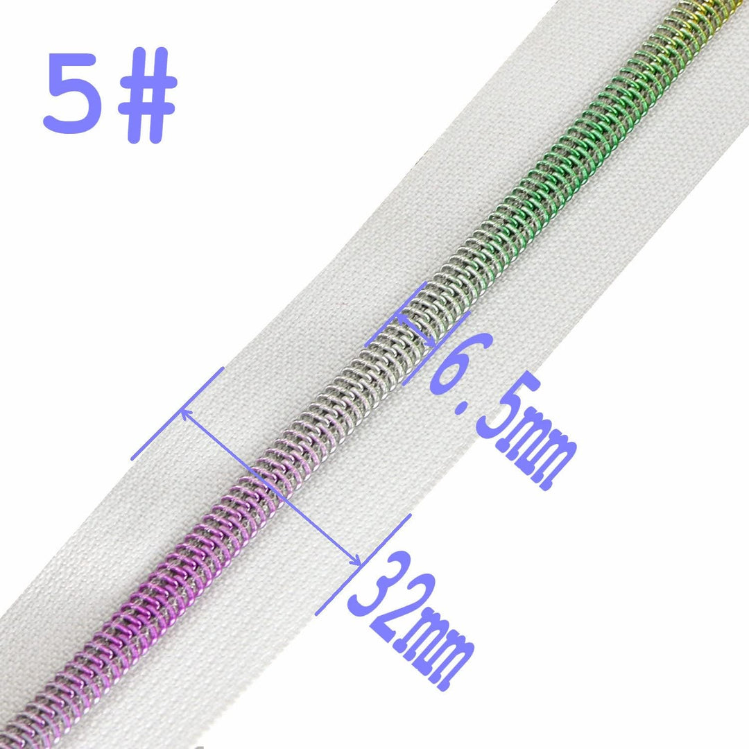 Leekayer 5# Reissverschlüsse Bunte oder goldene Zähne Reissverschluss Zufällig senden 9 m weisses Kl