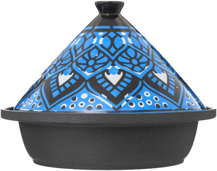Tajine Induktion und Glaskeramik, klassisch, Edelstahl, Blau, 30,20 x 30,2 x 23 cm