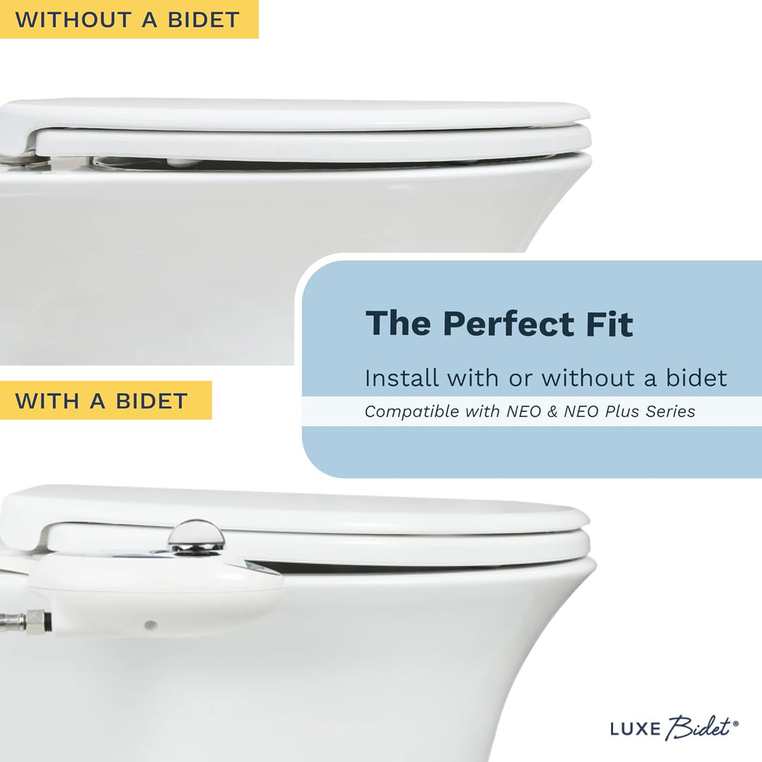 Luxe Bidet LUXE TS1008E Toilettensitz, länglich, bequeme Passform, mit Absenkautomatik, Quick-Releas