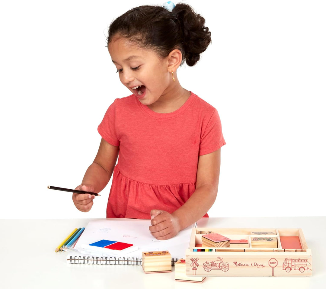 Melissa & Doug Fahrzeugstempelset | Kunsthandwerk | Stempelsets und -schablonen | 4+ | Geschenk für