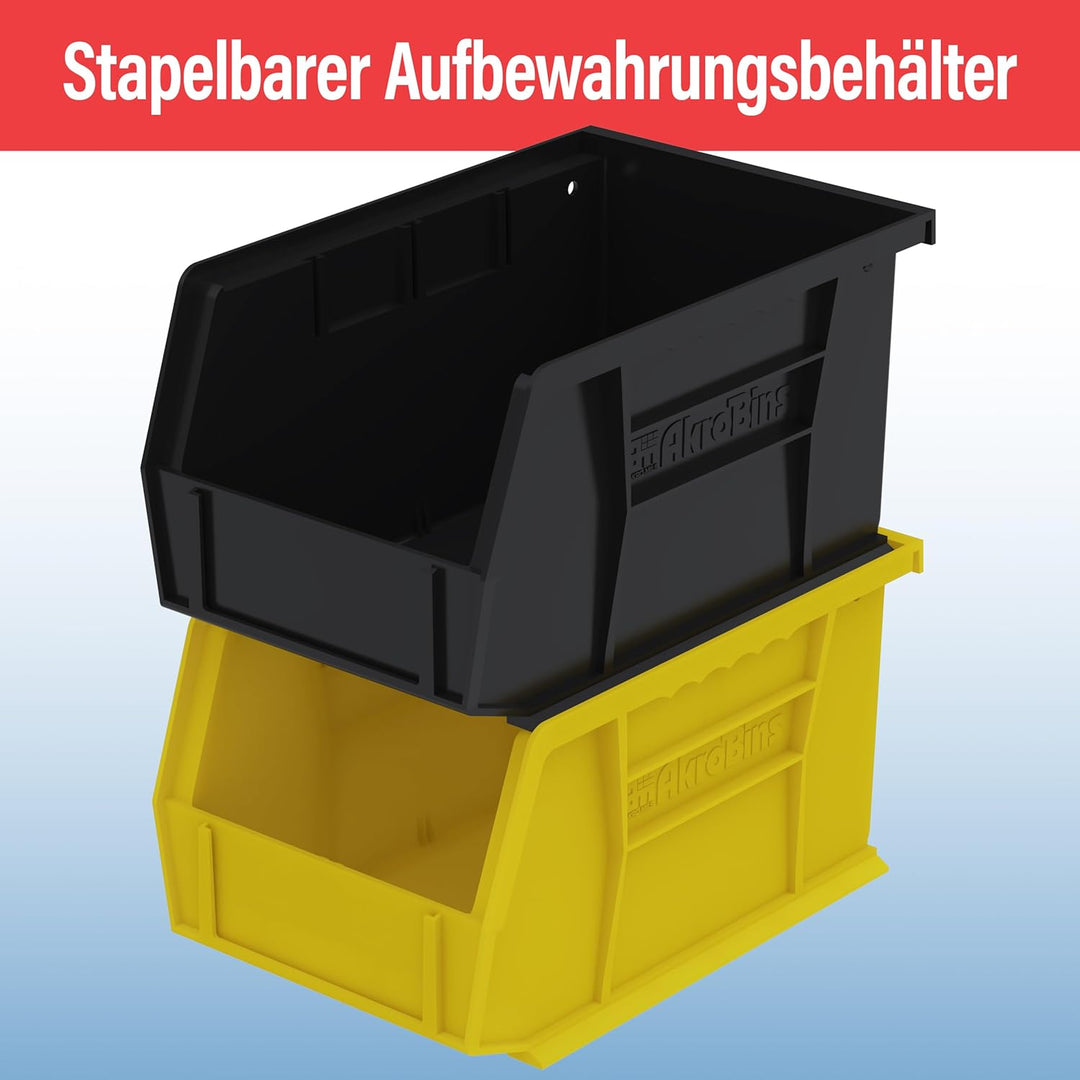 Akro-Mils 30237 AkroBins Plastic Storage Bins, Space-Saving Stackable Bins for Garage, Pantry, Craft