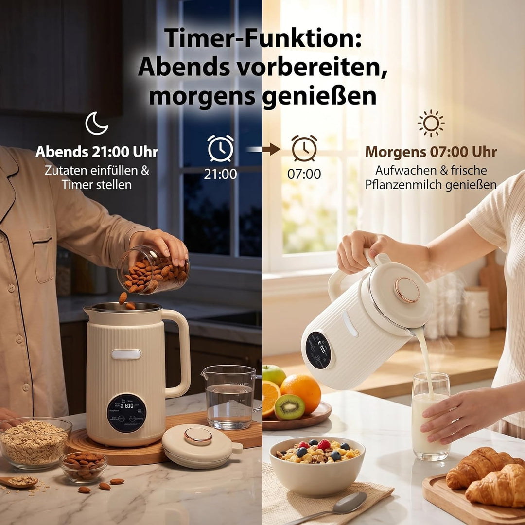 Irishom Nussmilchmaschine, Automatische Mandelmilchmaschine für selbstgemachte Pflanzenmilch, Hafer,