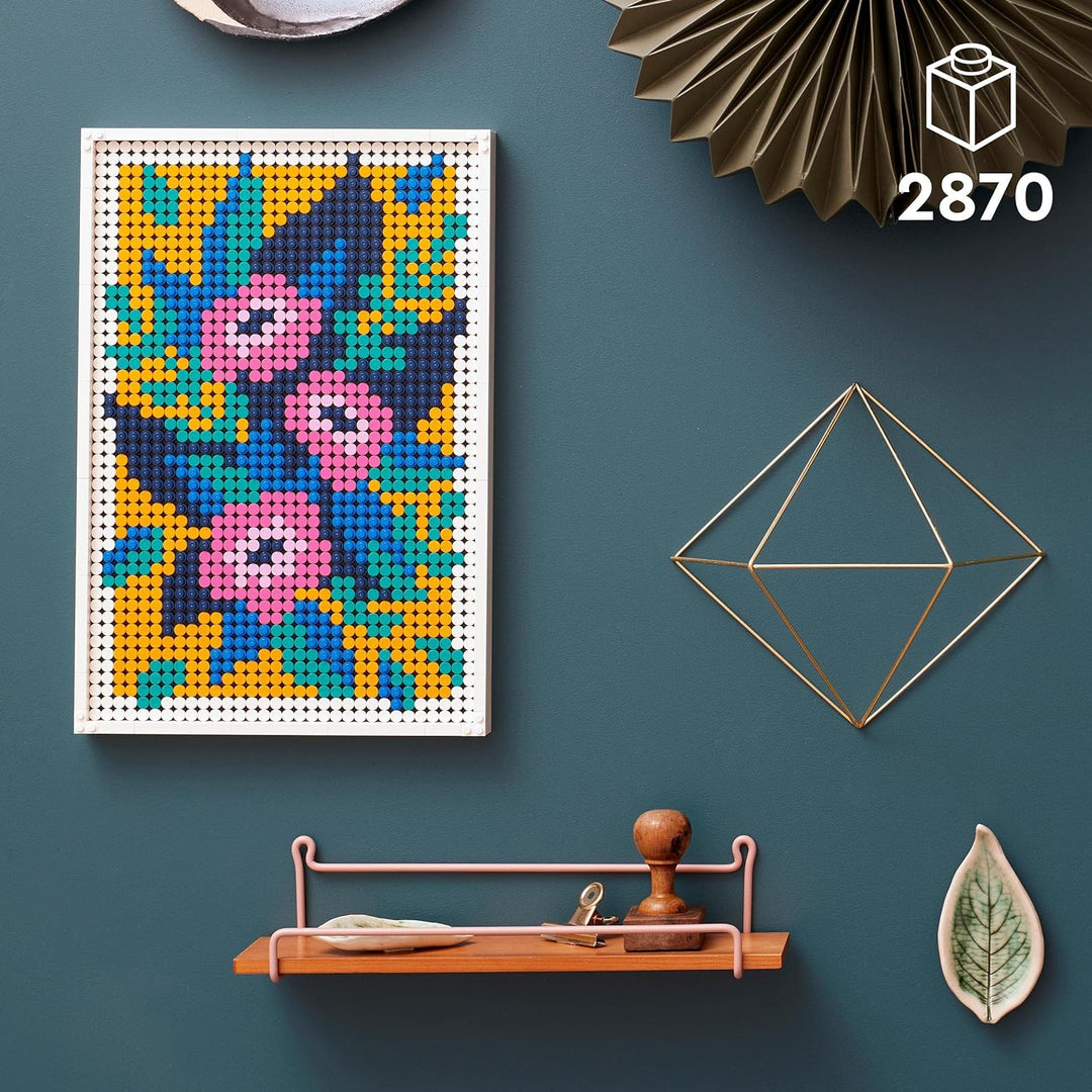 LEGO 31207 Art Blumenkunst, 3-in-1 Blumen Dekorationsset, Bastel Set, Wandschmuck, DYI botanische De