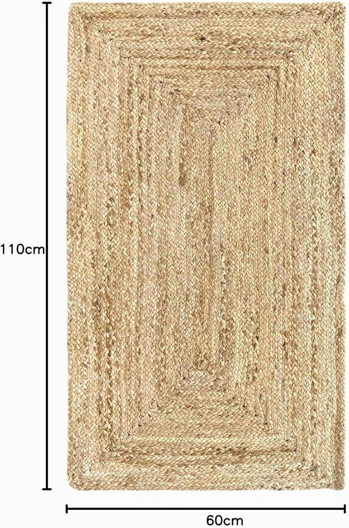 HAMID Jute Teppich, Alhambra Teppich Handgewebt 100% Naturfaser de Jute, Wohnzimmer, Schlafzimmer, F