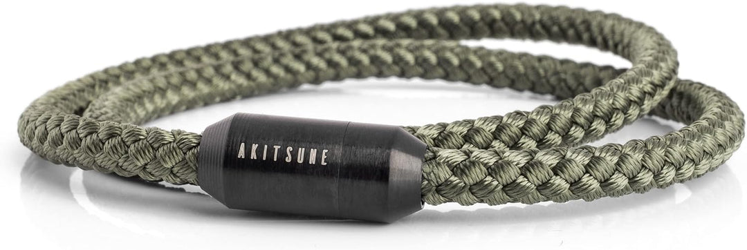 Akitsune Mare Segeltau Nylonarmband | 5 mm breit | Magnetischer Kapselverschluss Doppelt Gewickelt D