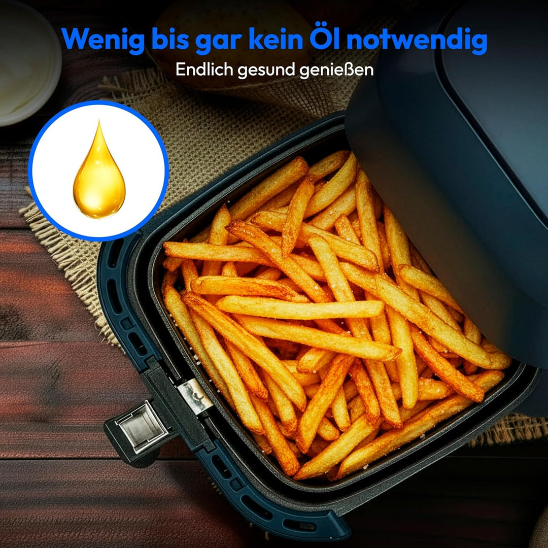 MEDION E40 XL Heissluftfritteuse (5,2 Liter, Airfryer, 2.150 Watt, 9 Automatikprogramme, Backfunktio