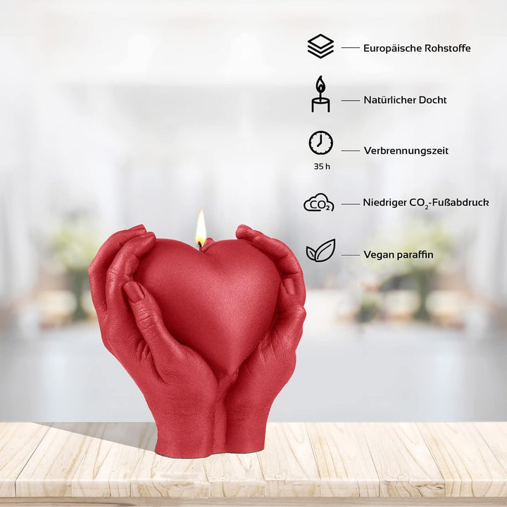 Candellana Herz Kerze Aesthetic 140 x 90 x 150 mm - Kerzen Aesthetic 3D - Candles Aesthetic Hand - D