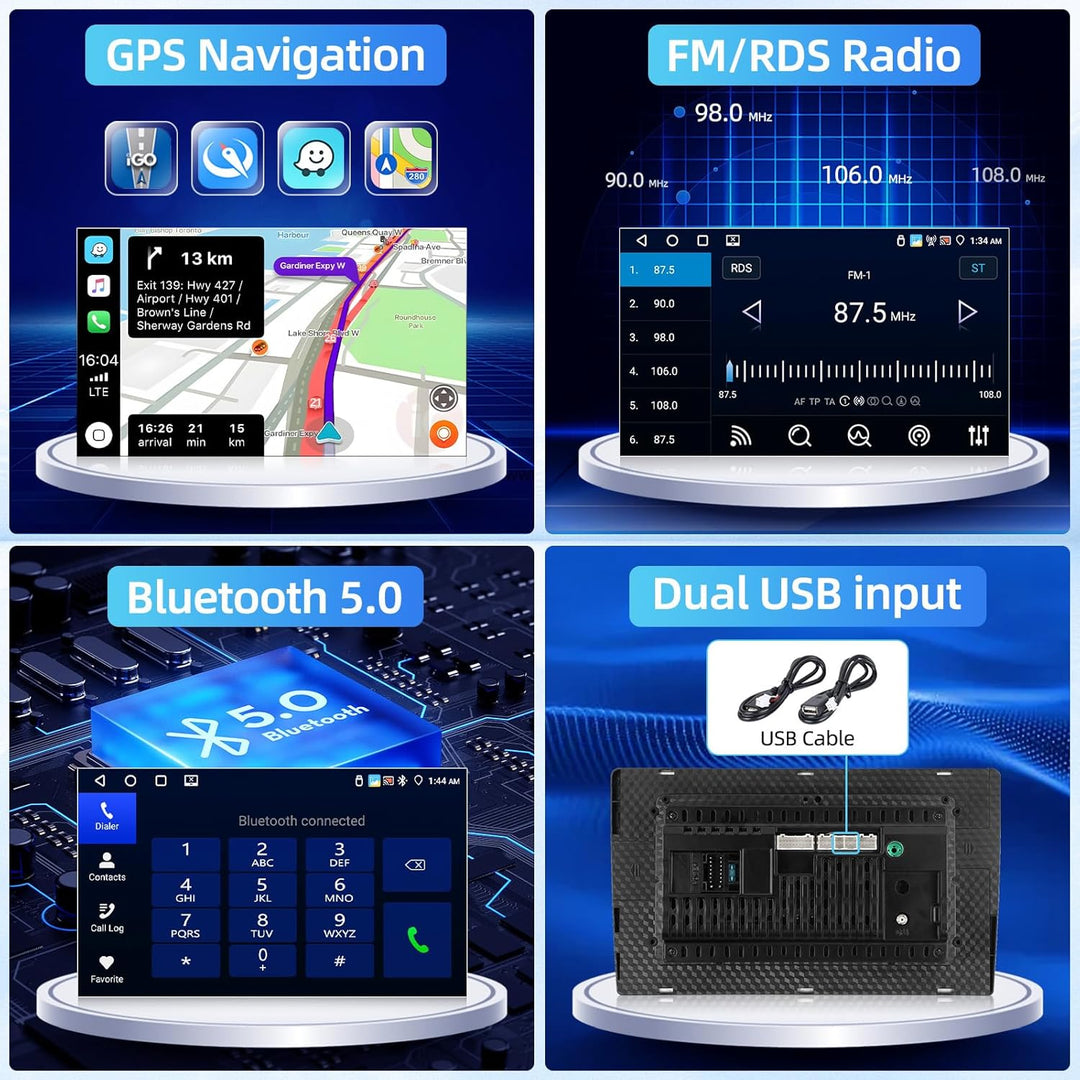 [4+64G] Android Autoradio für Peugeot 406 1999-2004 mit Wireless Carplay Android Auto, 9 Zoll IPS To