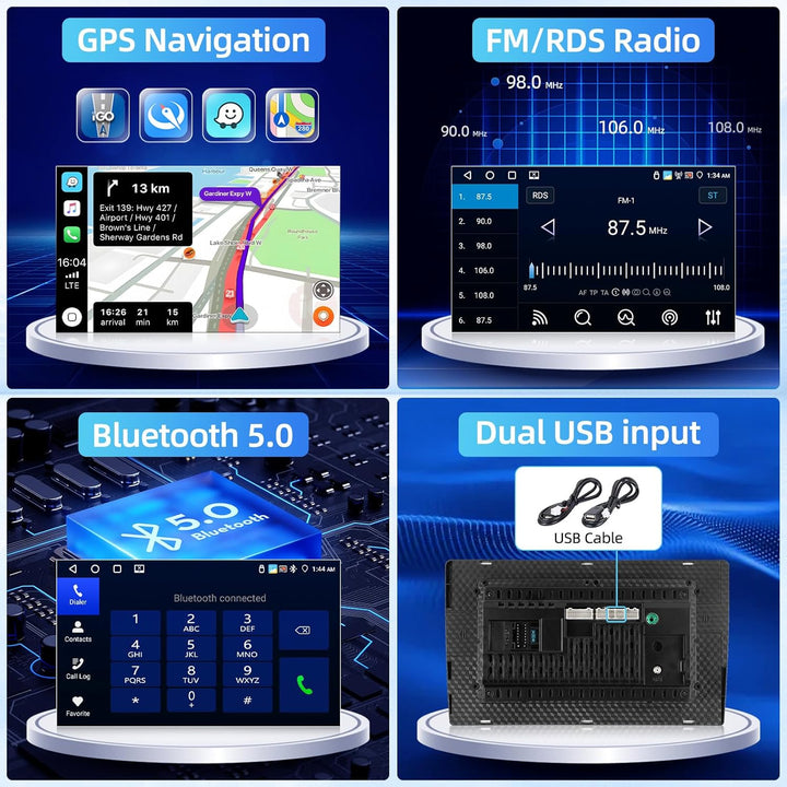 [4+64G] Android Autoradio für Peugeot 406 1999-2004 mit Wireless Carplay Android Auto, 9 Zoll IPS To