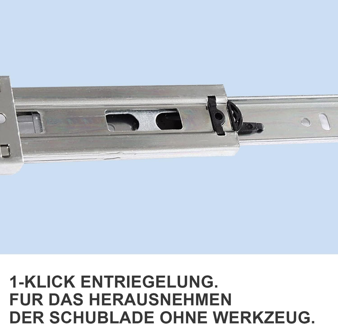Jopassy Schubladenschienen 60CM, 45 kg Tragkraft Vollauszüge mit Kugelführungen 4 Paar (8 Stück), Sc