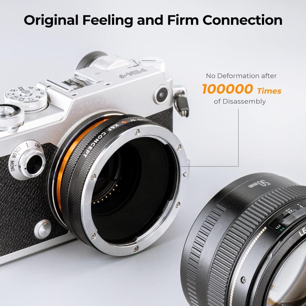 K&F Concept Lens Mount Adapter EOS-M4/3 IV Manueller Fokus Kompatibel mit Canon (EF/EF-S) Objektiv u