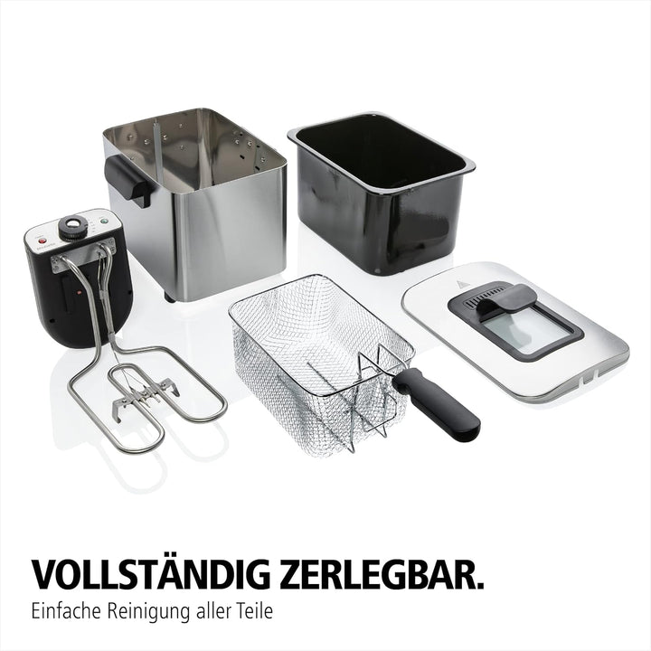 Brabantia BBEK1130 Fritteuse - Friteuse mit öl - 4 Liter - 2200 Watt - Kaltzone - Einstellbare Tempe