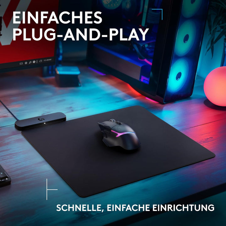 Logitech G POWERPLAY 2, Kabelloses Lade-Mauspad für kompatible Logitech G Gaming-Mäuse, 34,5 x 28,4