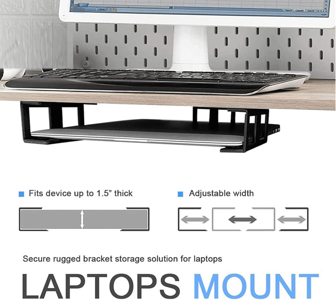 Laptop-Halterung unter dem Schreibtisch, Gerätehalter aus Aluminiumlegierung mit kratzfestem Silikon