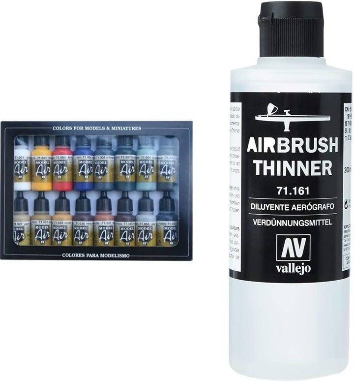 Acrylicos Vallejo 071178 Modellbausatz, verschieden & Vallejo Air Sprühlackverdünner, 200 ml Modellb